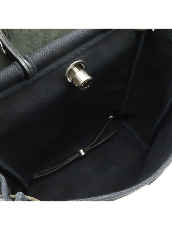 Hermes Herbag a Dos PM Backpack 2-Way Handbag Toile Officier Leather Black main image 8